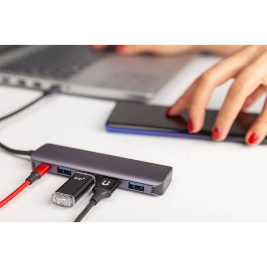 Hub USB-C -> USB 3.1 x4 plus USB micro Unitek H1107A aktywny