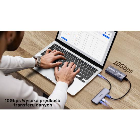 Hub USB-C -> USB 3.2 x2 USB-C x2 Unitek H1112DGY01