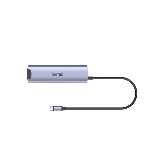 Hub USB-C -> USB 3.0 x2 USB-C x2 HDMI 4K@30Hz RJ45 PD 100W Unitek H1112F