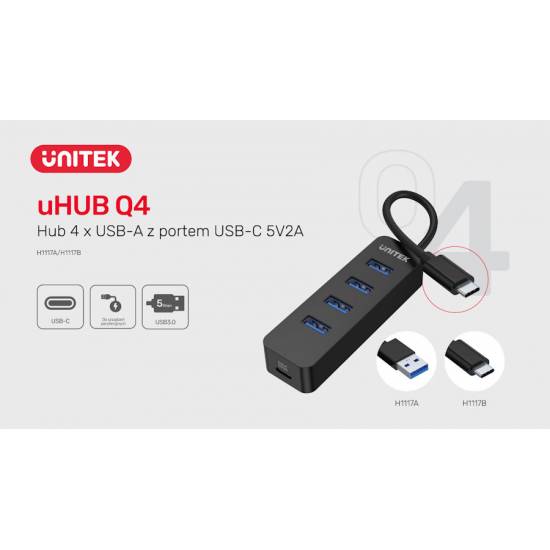 Hub USB 3.1 x4 10W Unitek H1117A aktywny