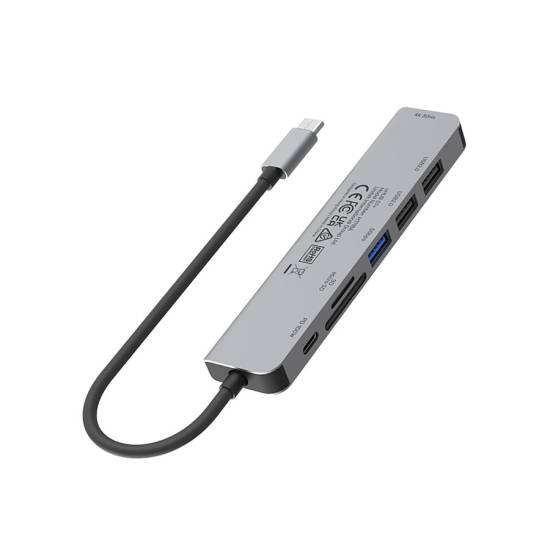 Hub USB-C -> USB 3.1 x1 USB 2.0 x 2 plus PD 100W SD/microSD HDMI Unitek H1118A