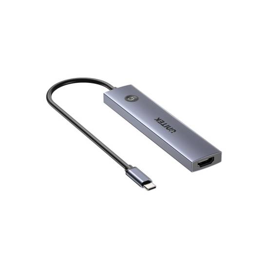 Hub USB-C -> USB-A x2 USB-C x2 PD 100W SD/microSD HDMI ON/OFF Unitek H1124AGY01
