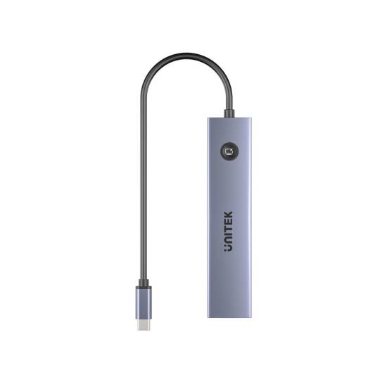 Hub USB-C -> USB-A x2 USB-C x2 PD 100W SD/microSD HDMI ON/OFF Unitek H1124AGY01