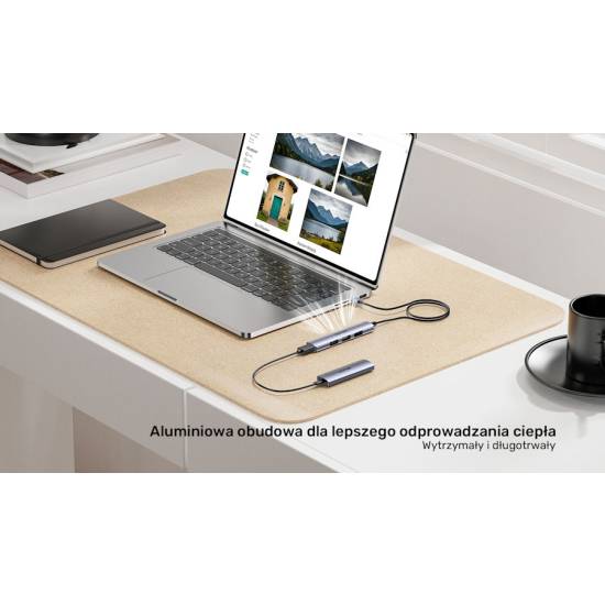 Hub USB 3.0 x1 + USB 2.0 x3 Unitek H1208CGY01 kabel 0,8m