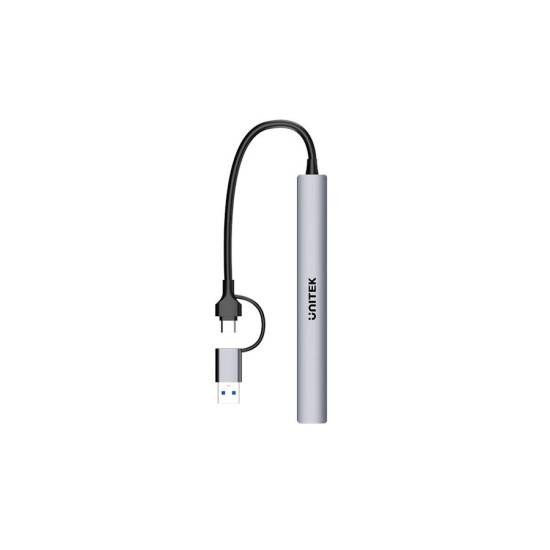 Hub USB-C -> USB-A x7 z adapterem USB-A/C Unitek H1209AGY01