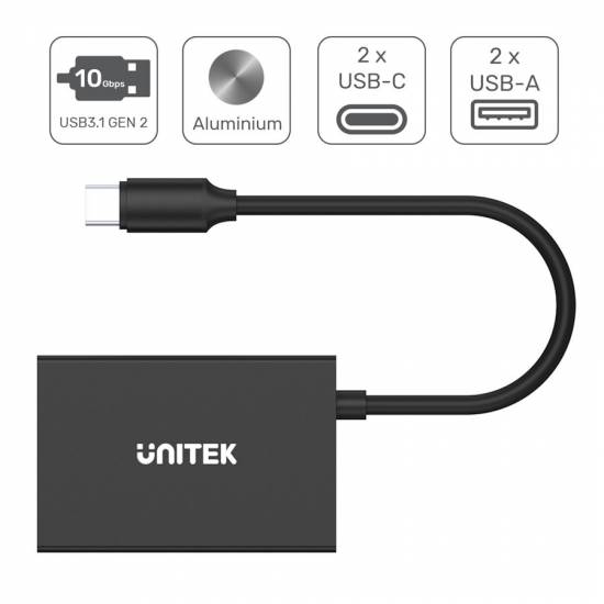 Hub USB-C -> USB-A x2 USB-C x2 Unitek H1302A