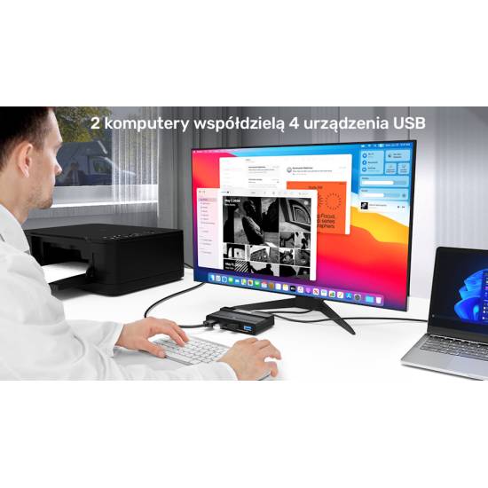 Przełącznik PC x2 -> USB 3.0 x4 5Gbps Unitek H1310A