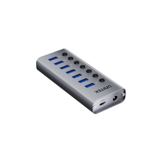 Hub USB-A 3.0 x7 z wyłącznikami portów 5Gbps Unitek H1314A01-EU