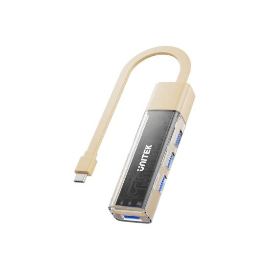 Hub USB-C/A -> USB 3.0 A x4 dwukierunkowy Unitek H1319ACL01 kremowy