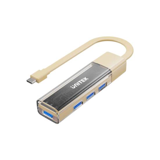 Hub USB-C/A -> USB 3.0 A x4 dwukierunkowy Unitek H1319ACL01 kremowy