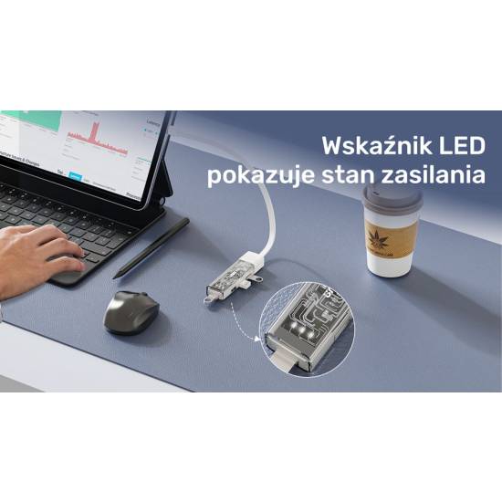 Hub USB-C/A -> USB 3.0 A x4 dwukierunkowy Unitek H1319AWH01 biały