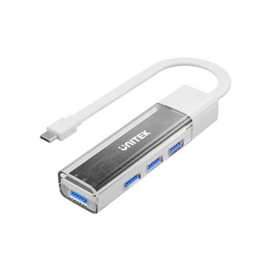 Hub USB-C/A -> USB 3.0 A x4 dwukierunkowy Unitek H1319AWH01 biały