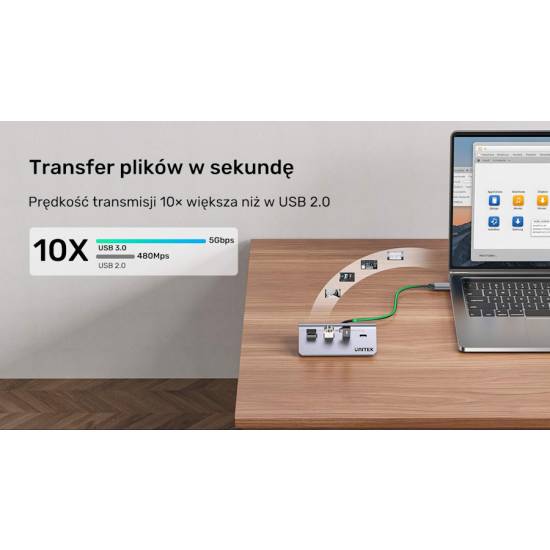 Hub USB-C -> USB 3.1 x2 USB-C x2 Unitek H1337AGY01
