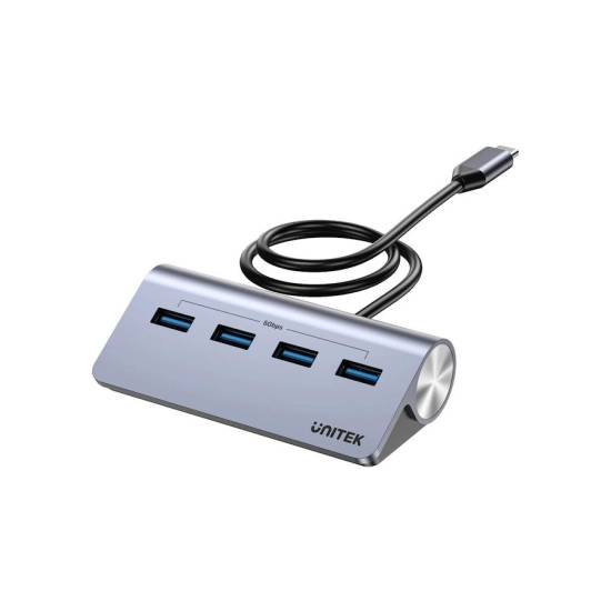 Hub USB-C -> USB 3.0 x4 5Gbps Unitek H1337BGY01