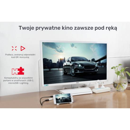 Kabel USB -> HDMI telefon - TV 1m Unitek M1104A