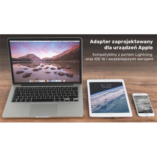 Adapter Lightning męskie na mini jack 3,5 mm żeńskie Unitek M1208A