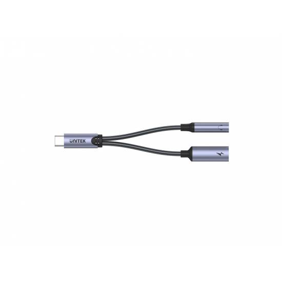 Adapter USB-C -> mini jack i Typ-C 60W Unitek M205A