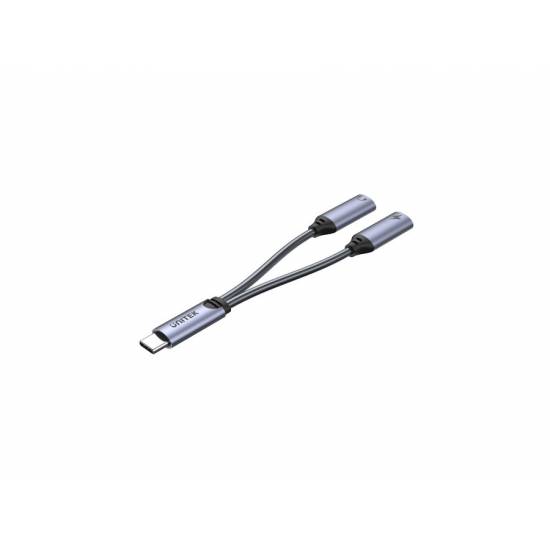 Adapter USB-C -> 2 x USB-C audio i zasilanie 18W Unitek M206A