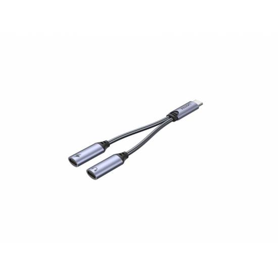 Adapter USB-C -> 2 x USB-C audio i zasilanie 18W Unitek M206A