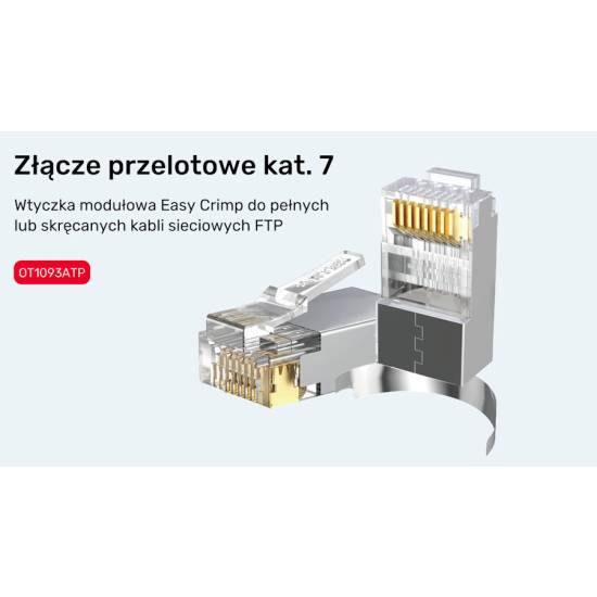 Wtyk modularny RJ45 8p8c przelotowy kat.7 50szt ekranowany Unitek OT1093ATP01