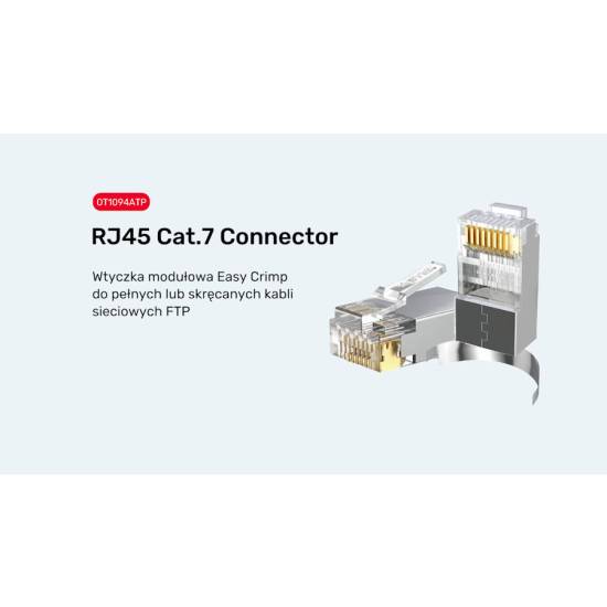 Wtyk modularny RJ45 8p8c przelotowy kat.7 50szt ekranowany Unitek OT1094ATP01