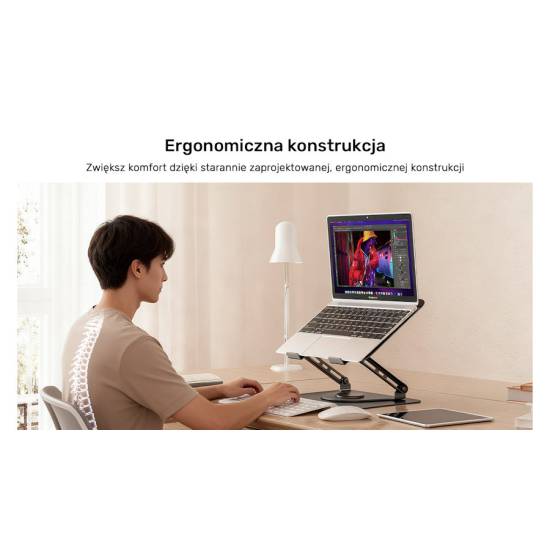 Podstawka pod notebooka 8'-17,3'' regulowana obrotowa 360° Unitek OT1098AGY01
