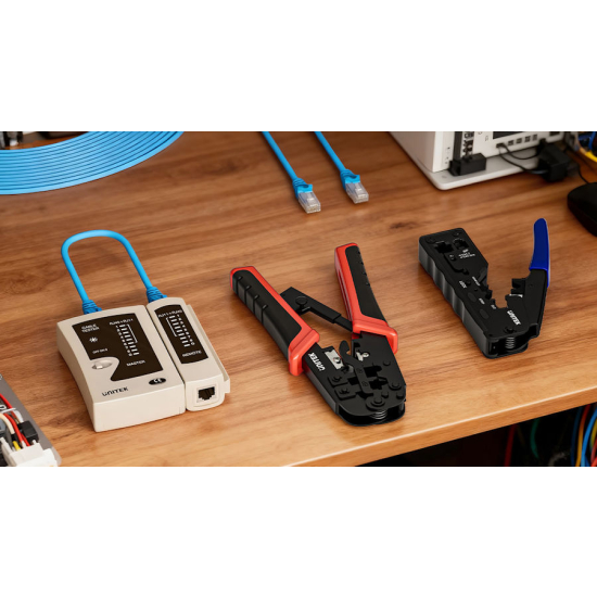 Zaciskarka RJ45 RJ12 RJ11 wtyki przelotowe Unitek OT139ABL01