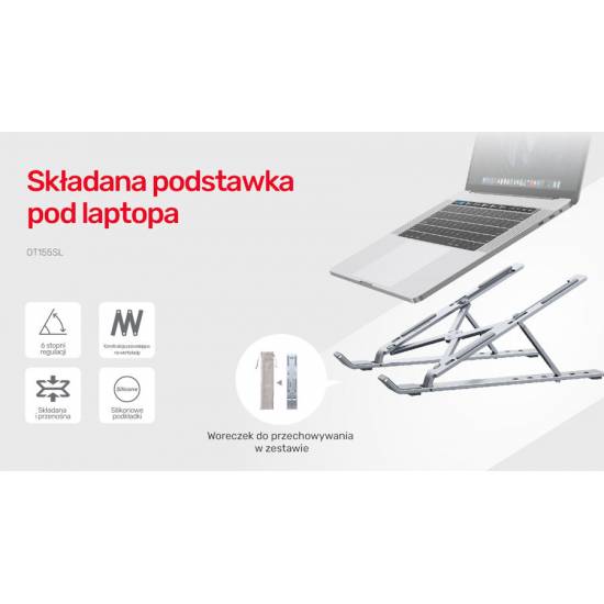 Podstawka pod laptop składana aluminium Unitek OT155SL