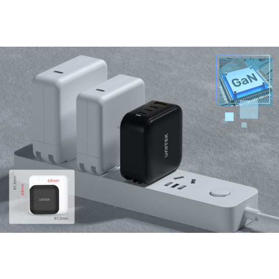 Ładowarka sieciowa GaN USB-A USB-C x3 PD 100W Unitek P1112ABK
