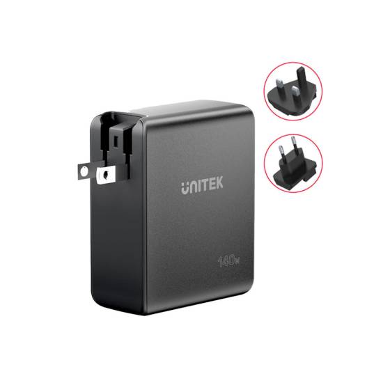 Ładowarka sieciowa GaN USB A, 2x USB-C PD 140W QC3.0 Unitek P1115A