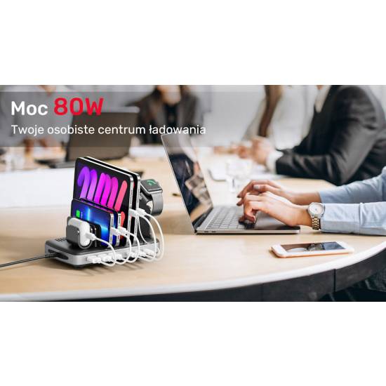Stacja ładująca 3x USB-A 3x USB-C 80W Unitek P1207B