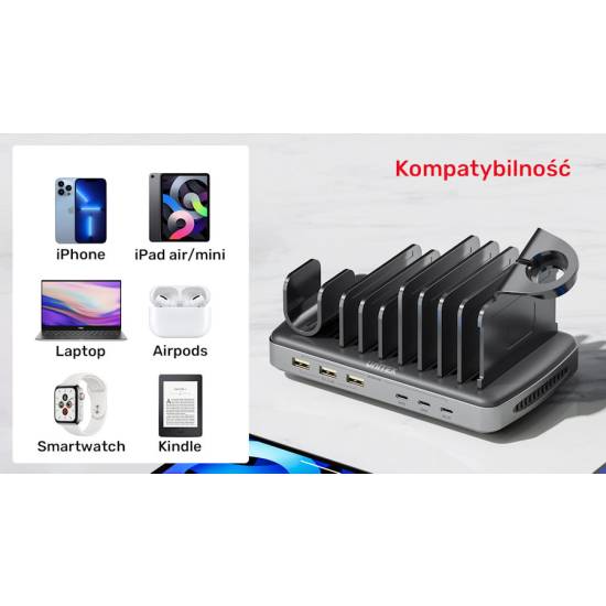 Stacja ładująca 3x USB-A 3x USB-C 80W Unitek P1207B