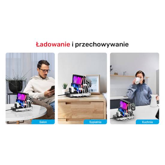 Stacja ładująca 3x USB-A 3x USB-C 80W Unitek P1207B