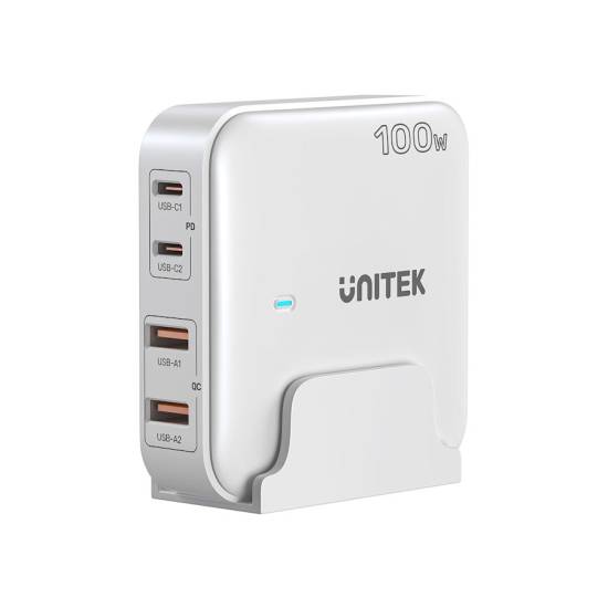 Ładowarka sieciowa GaN USB-A x2, USB-C x2 PD 100W Unitek P1229AWH01-EU biała