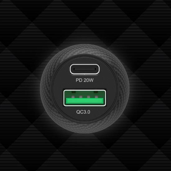 Ładowarka samochodowa USB A USB C 38W QC3.0 Unitek P1400A