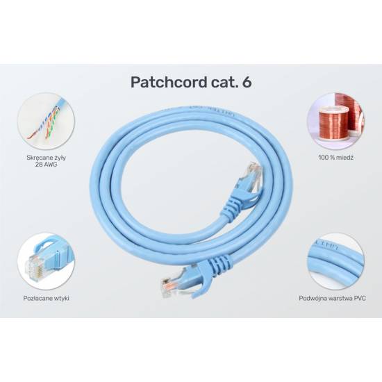 Patch cord UTP kat. 6 5,0m Unitek Y-C812ABL niebieski