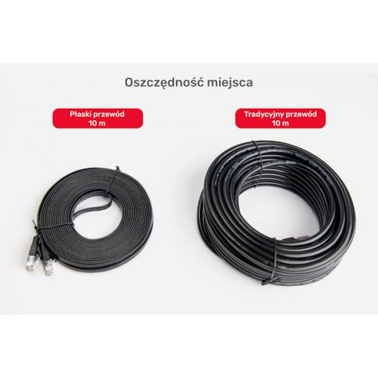 Patch cord UTP kat. 6 płaski 1m Unitek C1809GBK czarny