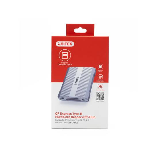 Czytnik kart SD/microSD/CF Express USB-C 10Gbps + hub USB-A x1 Unitek R1022C01