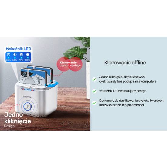 Stacja dokująca USB C Unitek S1105B01-EU klonowanie