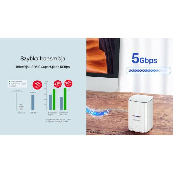 Stacja dokująca USB C Unitek S1105B01-EU klonowanie
