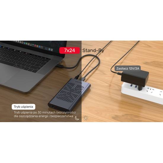 Obudowa SSD 2x M.2 PCIe/NVMe 20 Gbps Unitek S1206A klonowanie