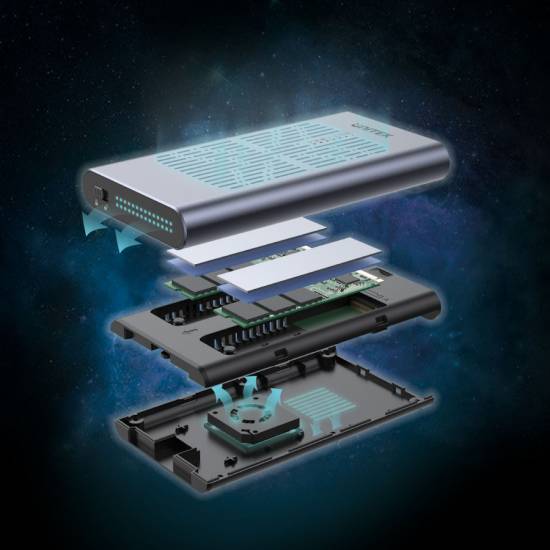 Obudowa SSD 2x M.2 PCIe/NVMe 20 Gbps Unitek S1206A klonowanie