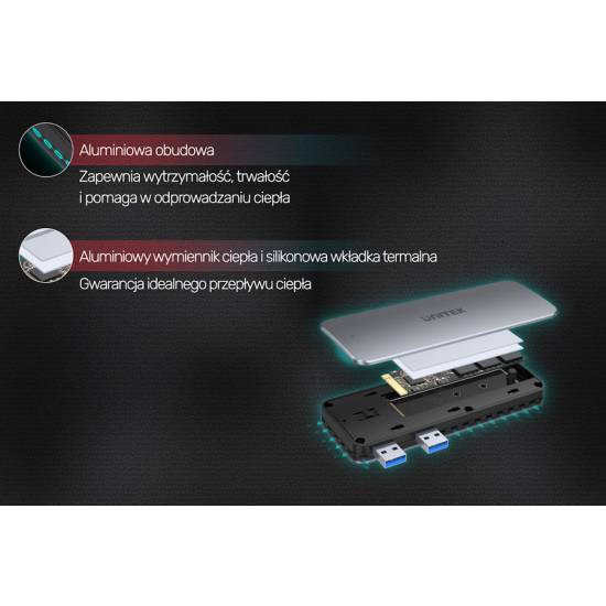 Obudowa SSD M.2 PCIe/NVMe USB do PS5 10 Gbps Unitek S1224A