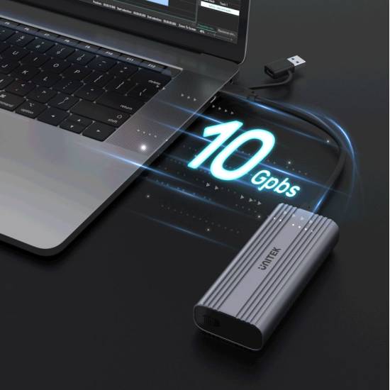 Obudowa SSD M.2 PCIe/NVMe/SATA USB C/USB A 10Gbps Unitek S1225A