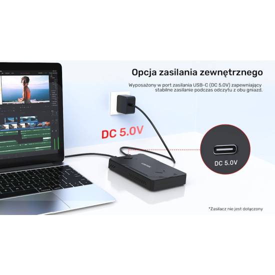 Obudowa SSD M.2 NVMe + SATA 2,5