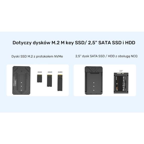 Obudowa SSD M.2 NVMe + SATA 2,5