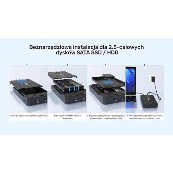 Obudowa SSD M.2 NVMe + SATA 2,5
