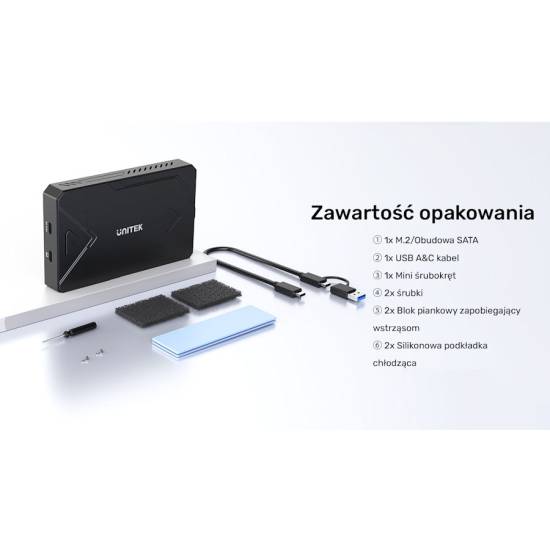 Obudowa SSD M.2 NVMe + SATA 2,5