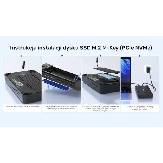 Obudowa SSD M.2 NVMe + SATA 2,5