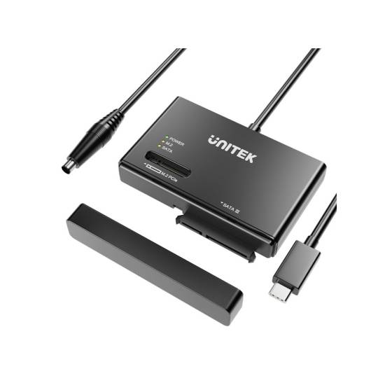 Konwerter USB-C -> SATA III 2,5/3,5'' dyski M.2 Unitek S1232A01-EU zasilacz